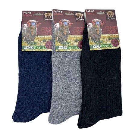 Ullstrumpor HERR, 3-pack, STL 40-46 multifärg one size
