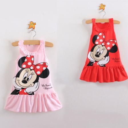 Minnie Mouse tegneserietryk Baby børn piger kjole pink 120cm