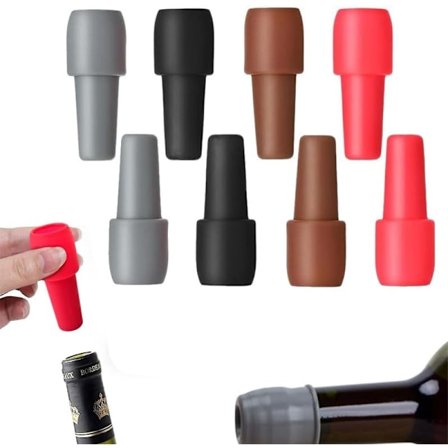 Nye genanvendelige propper til mousserende vin, vinflaskepropper, silikone vinflaskepropper (8 stk.)