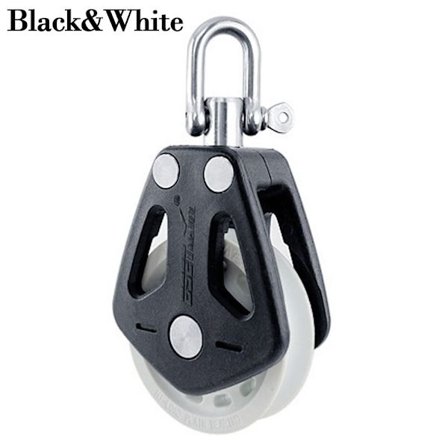 Remskive i rustfritt stål Enkelthjul Svingbar SVART&HVIT