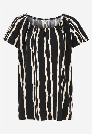 Cellbes of Sweden - Kortærmet singoalla-tunika i sort / mønstret til damer i størrelse 38/40