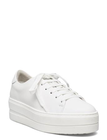 Woms Lace-Up Lave Sneakers Hvit Tamaris