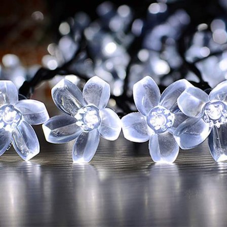 Solcelled Blomsterlys Udendørs Vandtæt 50 LED Fe Lys Dekoration