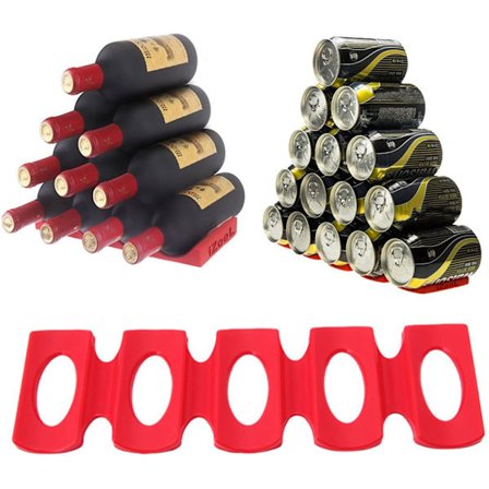 Foldbar silikone vinreol, øldåseholder, pladsbesparende vin (FQ)