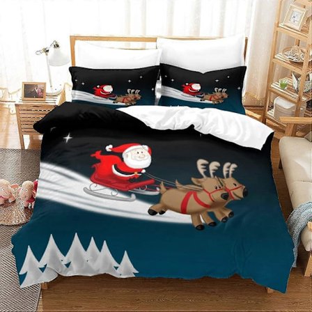 Julbitar Sängkläder Set Jul God Jul D Påslakan Set Sängkläder (Påslakan Örngott), % Mikrofiber Kingx 135*200 CM