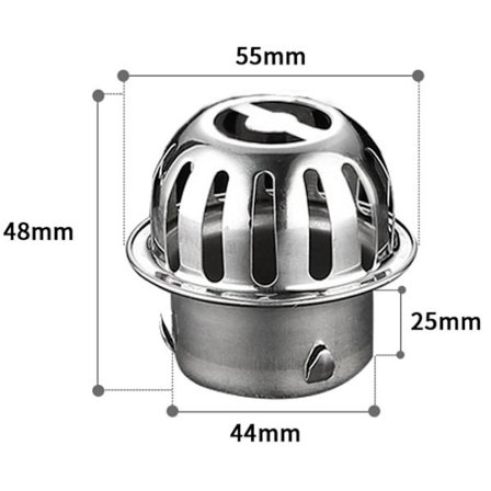 Rustfritt stål takrennesil - Metall takrennebeskytter som holder avløpet fritt og forhindrer tilstopping av blader og rusk, 50 mm