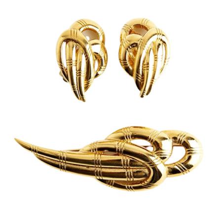 Givenchy Pre-owned Pre-owned Brooch + Earclips Set Gul, Dame Vintage Smykker, Størrelse: ONE Size