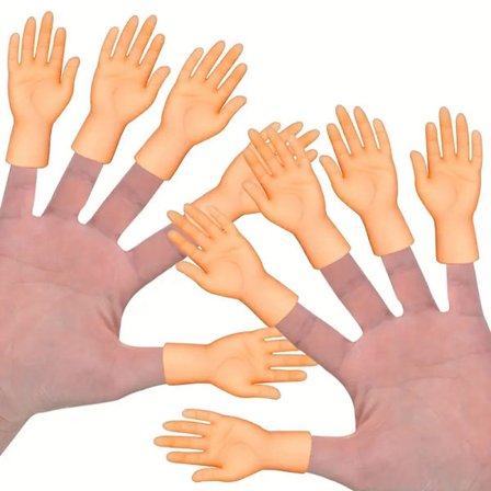 10-pack Mini Finger Hands Gummi Fingrar - Roliga Små Figurer