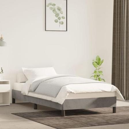 Vidaxl Sängram Ljusgrå 100x200 Cm Sammet Grå