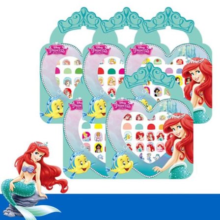 Negleklistermærker - Disney-prinsesser laver makeup - Ariel
