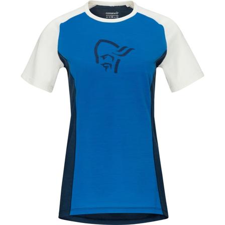 Norrøna Women's Fjørå Wool T-shirt Women Short sleeved fitness sweater Blue S