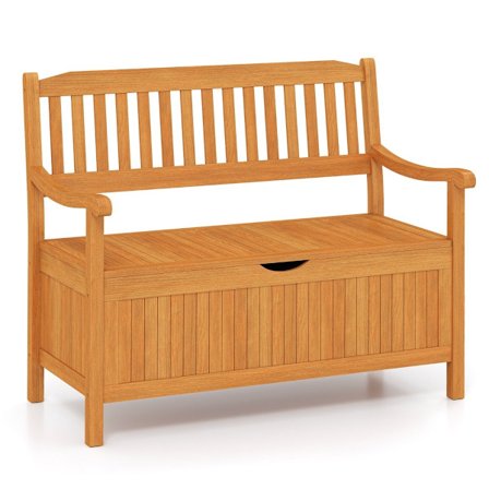 Havebænk af træ med opbevaring, 2-personers, 360 kg kapacitet