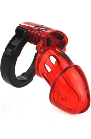 Adjustable Cock Cuff Chastity Device Red Kyskhetsbur