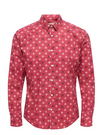 ONLY & SONS | Onself Xmas Aop Slim Poplin Ls Shirt | S