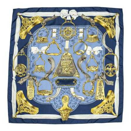 Hermès Vintage, Pre-owned Scarf Blauw, Dames, Maat:ONE Size