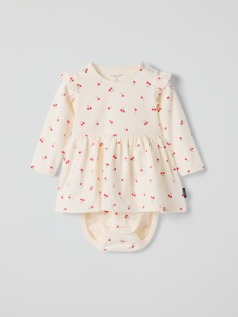 Polarn O. Pyret Klänningsbody körsbär - 68 - barnkläder - beige