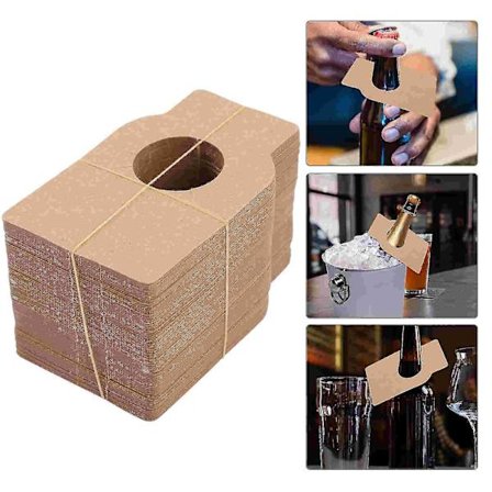 Etiketter för Flaskor, Hängande Etiketter, Kraftpapper, Flaskhållare, Etikettmarkör, Öl, Present, Soda, Champagne, Anpassade, Vanliga, Återanvändbara