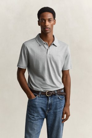 GANT Herren Leinen Poloshirt (XXL) Grau