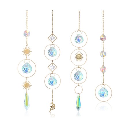 4 stk krystall lysekrone krystaller hengende solfangere