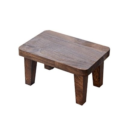 Fodskammel i massivt træ - Multifunktionel skammel til sofabord, sko, puslebord - Bærbar lav bænk (K-form)