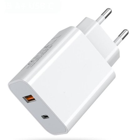 TG 20W Dobbelt USB/Type-C Port Hurtigopladningsvægadapter Hvid