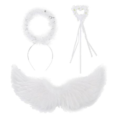 1 sarja enkelifään siivet puku - Halloween ja Cosplay höyhen siivet Halo aikuisille ja lapsille juhlatarvikkeet koristele hääkoristelu