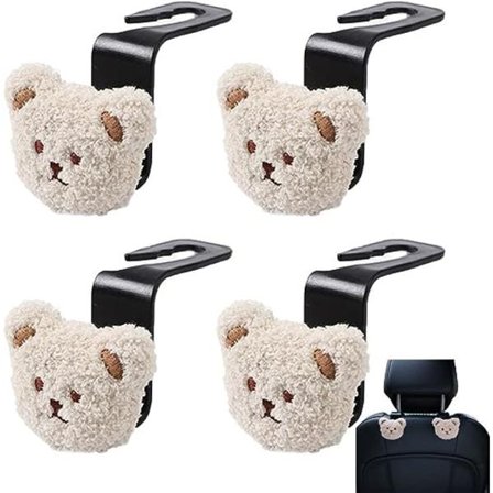 4 st söta björn krokar inuti bil dekorativ plyschhänge Finishing