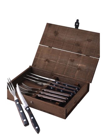 Gense Steakbestik/Grillbestik Old Farmer Classic 8 Dele Træ/Stål - Brown - ONE SIZE