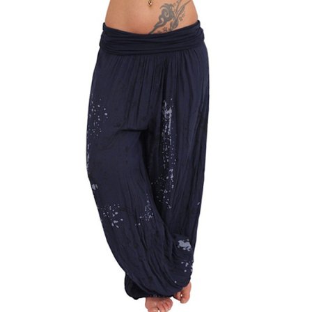 Kvinner Boho Harem Bukser Yoga Casual Baggy Hareem Bukser navy navy