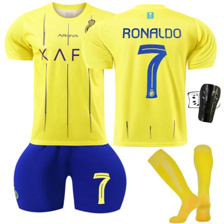 23-24 Riyadh Victory Hemma Fotboll Träningssatser #7 Ronaldo Kids 20(110-120CM)