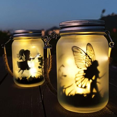 Halloween pumpa lykta 7,5x3,1 tum varmvit med ljus