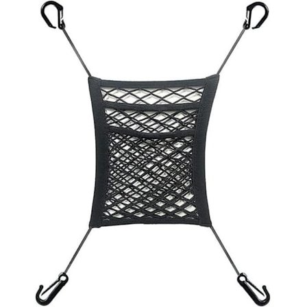 Bilnettaske - Ikke-specifik - 3 lag - Elastisk nylon - Nem installation - Sort