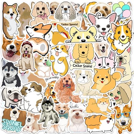 (4)50 söta kattunge valp graffiti klistermärken mobiltelefon vattenkopp