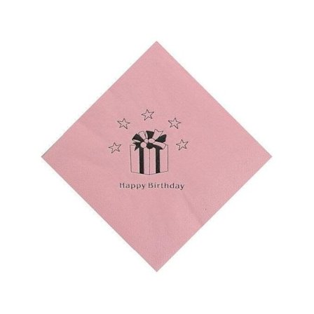 3-lagers servetter med texten "Happy Birthday" (15-pack) En storlek rosa