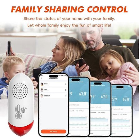 WiFi Hygrometer Termometer Indendørs, Trådløs Smart Temperatur Fugtighedsmåler med Smart Life App