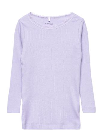Nmfkab Ls Top Langærmet T-shirt Lilla Name It