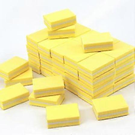 Neglepoler Mini Blok Fil 180/100 Grit Sandwich Lilla Vaskbar Neglekunstværktøj til Neglepleje-Gul