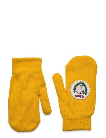 Polar Bear Knitted Mittens Yellow Mini Rodini