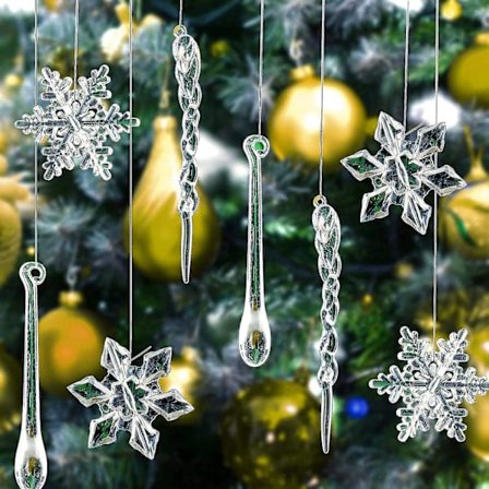 41 stycken julhängsmycken, Dekorerade julgranar, Akryl julgransdekoration, Ch