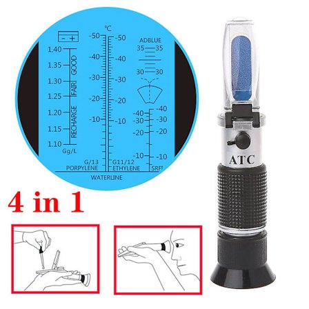 Frostvæske refraktometer til køretøjer Glykol Glas Vand Batteri Væske Frysepunkt Atc Bil Urea Koncentration Tester Detektor|instrument Værktøj|