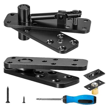 Kraftig Dørhengsel, Pivothengsel, 260 kg Bæreevne, Solid Rustfritt Stål, Svingbart Pivothengsel 360 Rotasjon, Dørhengsel Svart