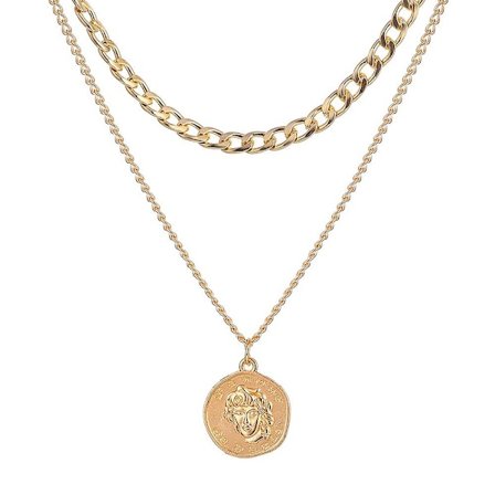 Tjocka kedjor med växellås halsband blandade länkade cirkel halsband för kvinnor minimalistisk choker halsband heta smycken(Ipa0518-1)