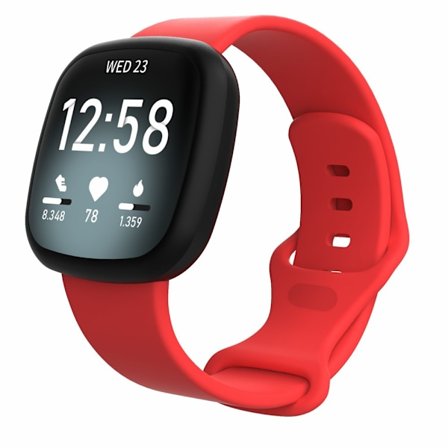 Silikonarmband Fitbit Versa 3/Sense Röd