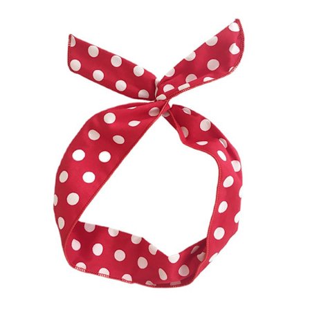 4 stk pannebånd svart rød prikkete jenter og kvinner vintage h