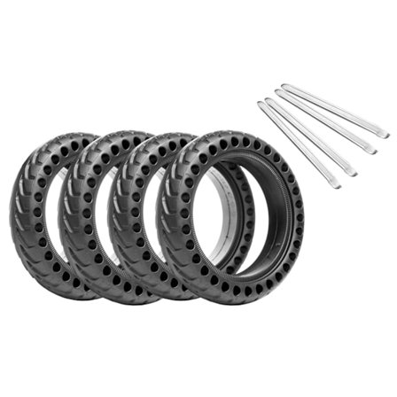 4-Pak - Xiaomi Dekk med Verktøy - Punkteringsfritt / El-Sparkesykkel