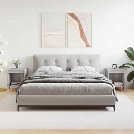 vidaXL Sängbord 2 st grå sonoma 40x35x50 cm konstruerat trä