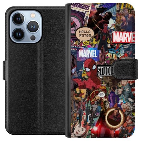 Kompatibel Tegnebogsetui til Apple iPhone 13 Pro Farverigt superhelteinspireret collage med en tegneserie følelse dynamisk blanding af action, retro o