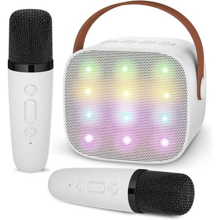 Karaoke Mikrofon med 2 Trådløse Mikrofoner (Hvid), Børn