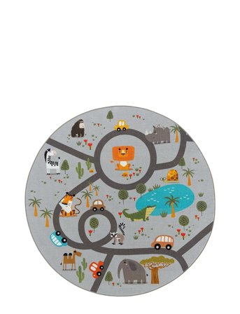 KM Home Play Animals - Multi/patterned - 120X120CM ROUND