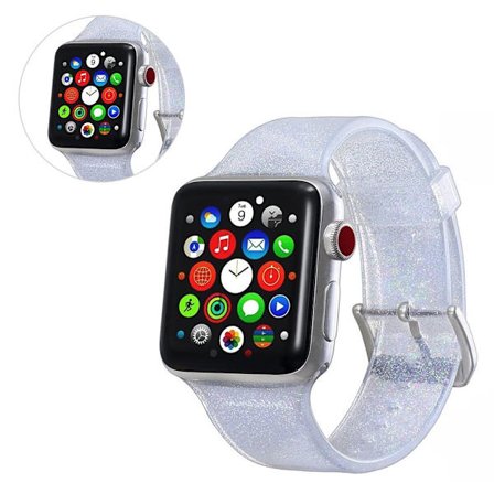 Apple Watch Series 5 / 4 40mm flash pulver silikone urrem - Sølv
